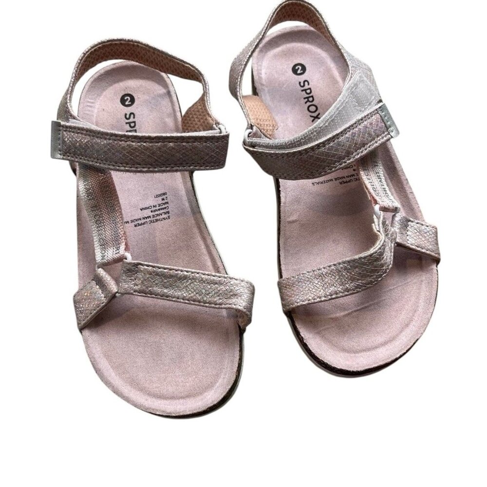 Sprox Girls Pink Iridescent Sandals Size 2 New